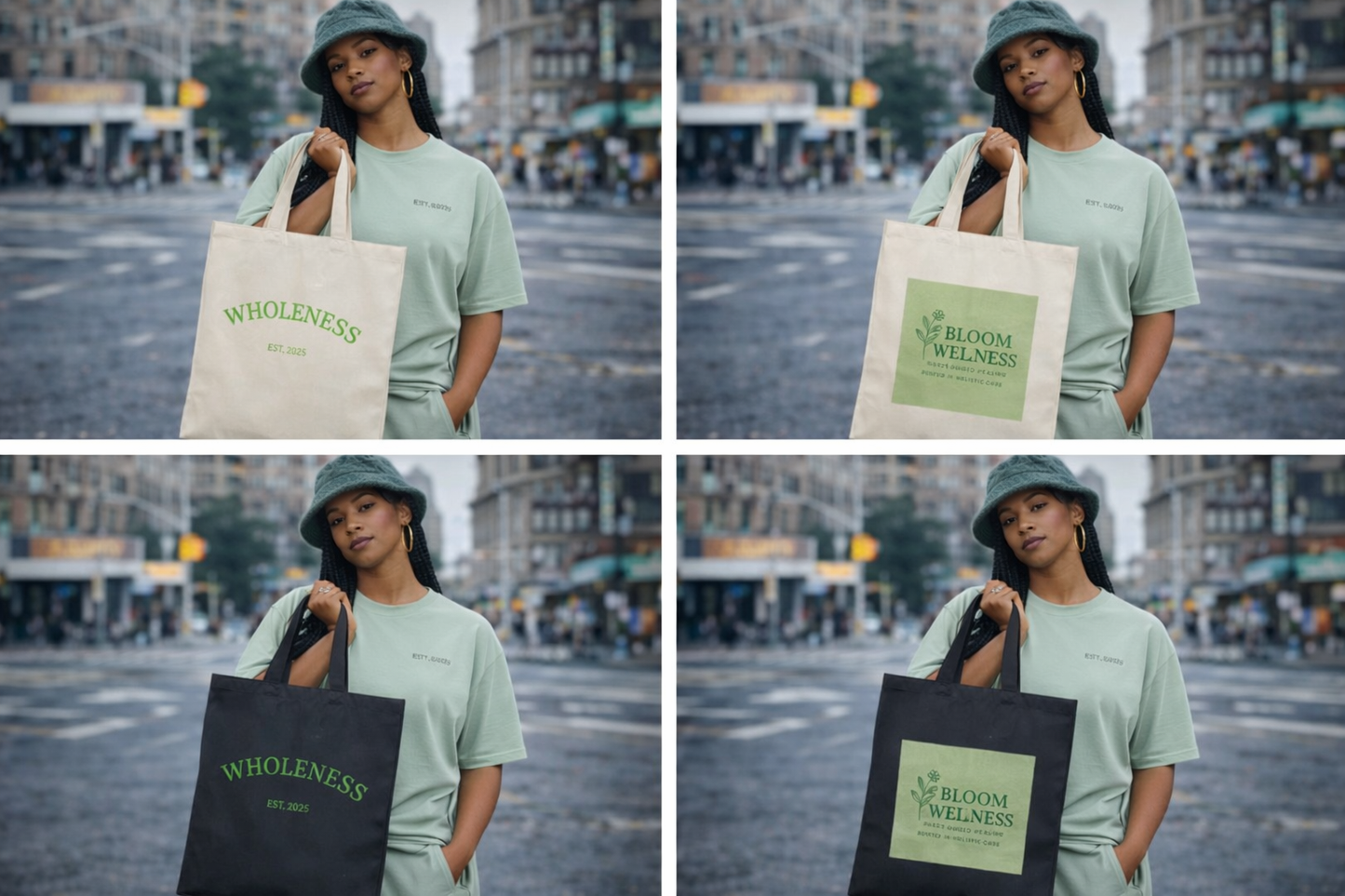 Bloom Wellness Cotton Canvas Tote Bag | Eco-Friendly Shopping Bag