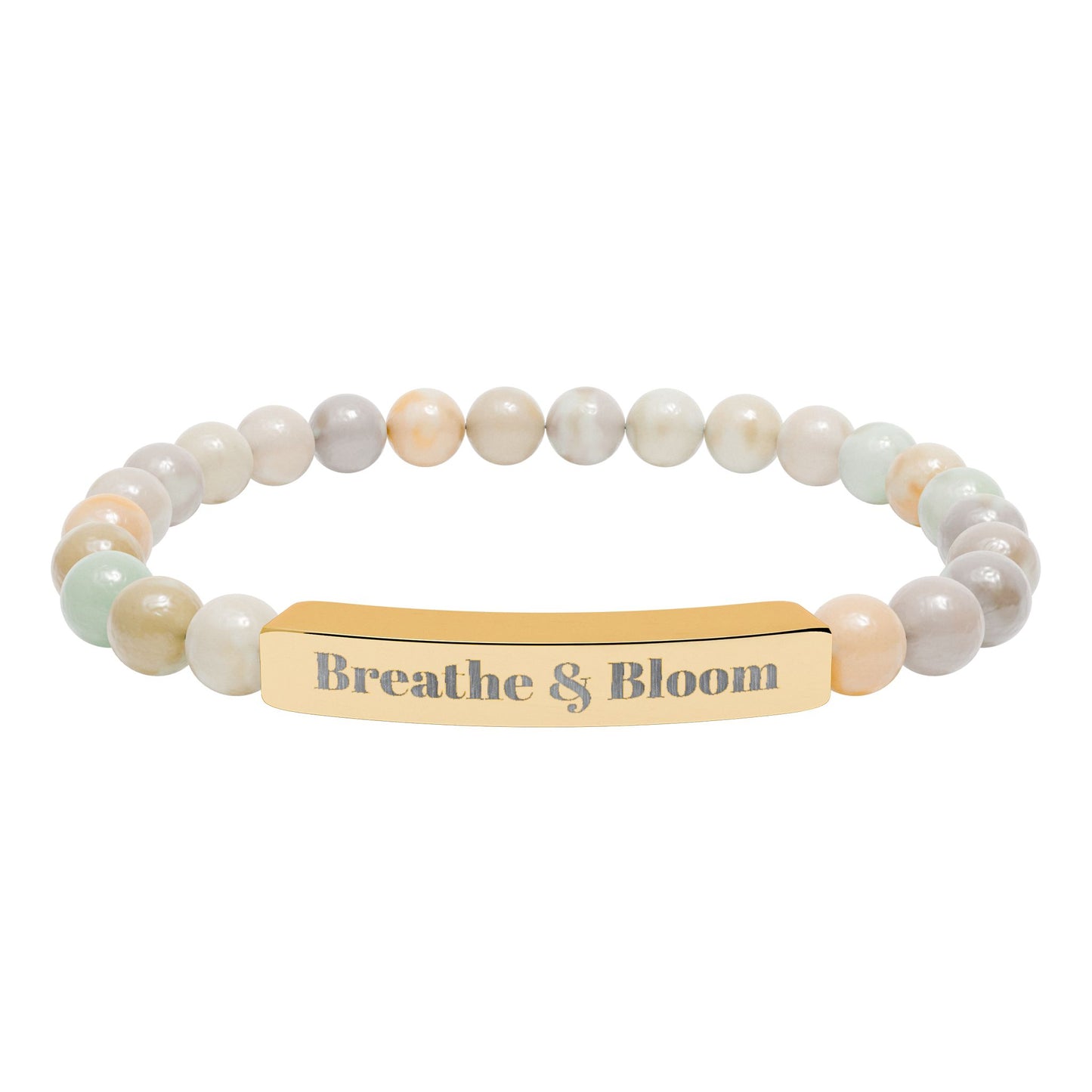 “Breathe & Bloom" Stretch Beaded Crystal Bracelet