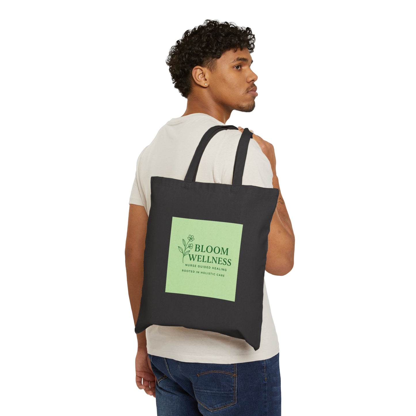 Bloom Wellness Cotton Canvas Tote Bag | Eco-Friendly Shopping Bag