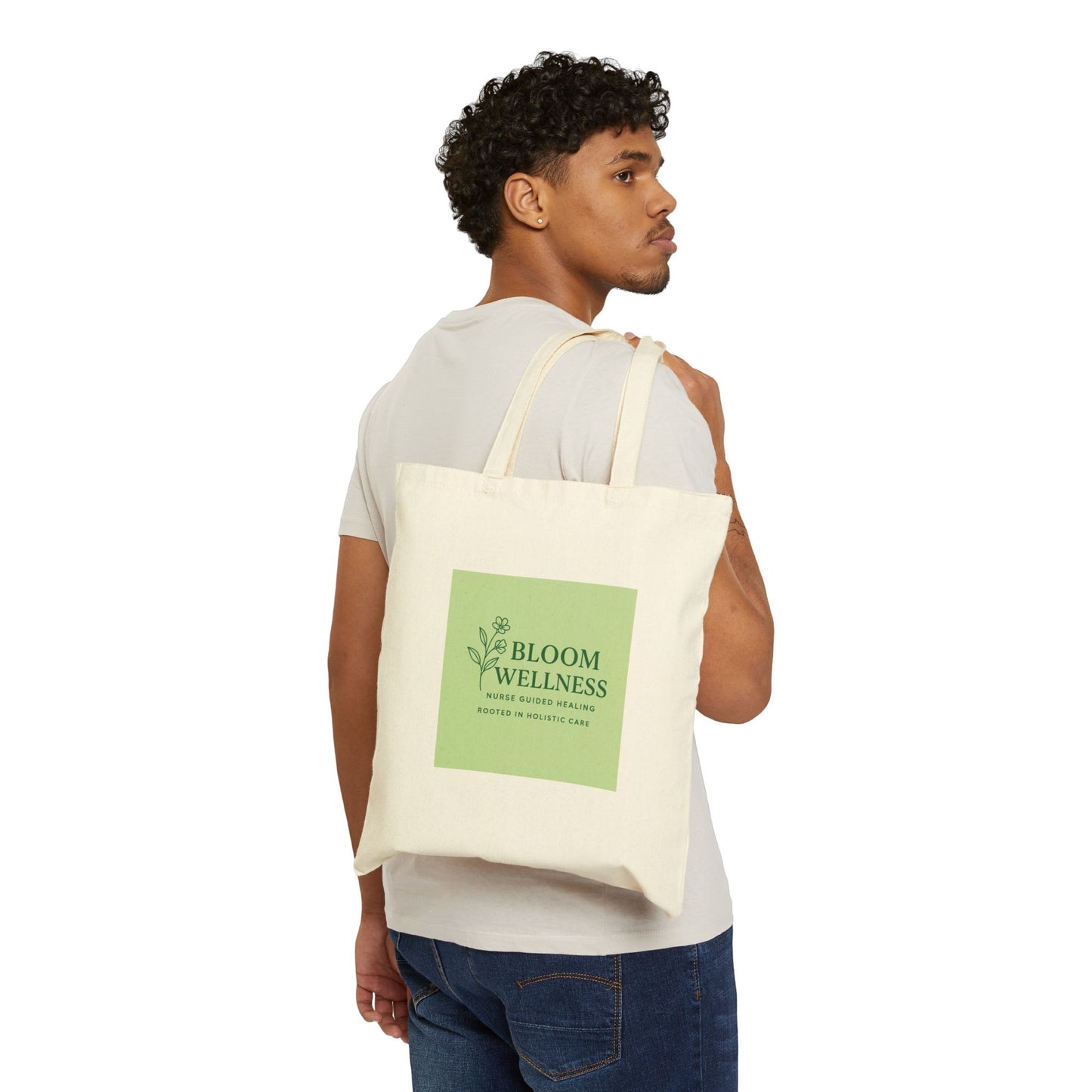 Bloom Wellness Cotton Canvas Tote Bag | Eco-Friendly Shopping Bag