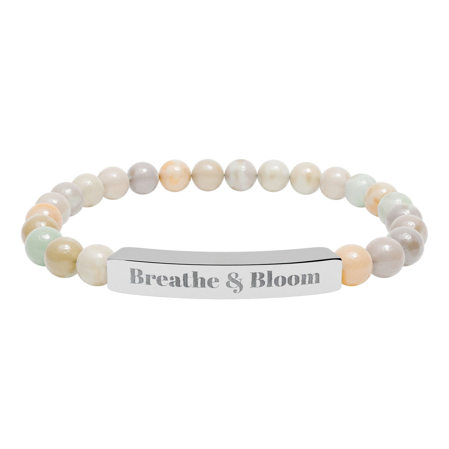 “Breathe & Bloom" Stretch Beaded Crystal Bracelet